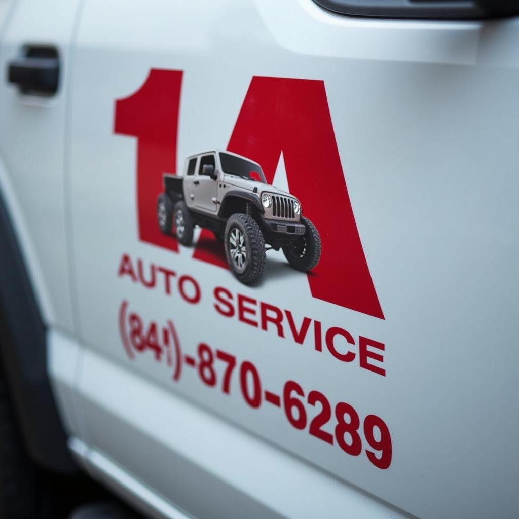 1A Auto Service Logo on a Service Vehicle