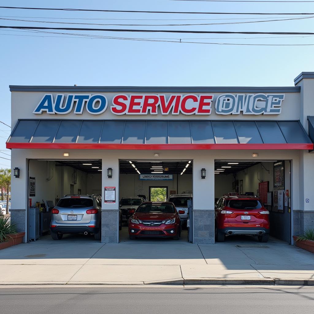 Modern and inviting auto service shop front