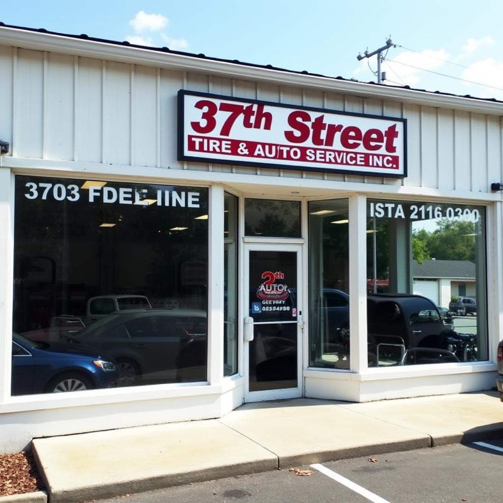 Modern and welcoming auto service shop storefront