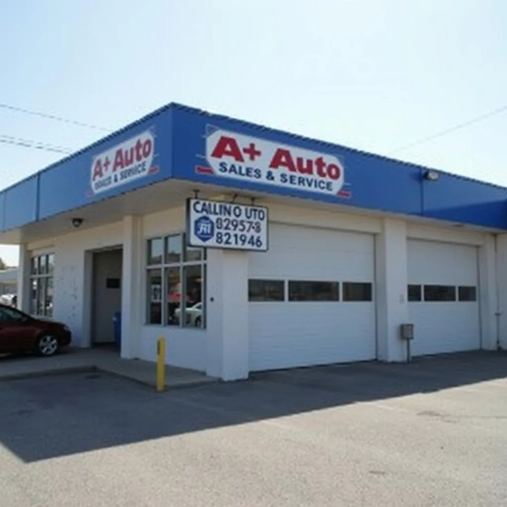 A+ Auto Sales and Service Shop Exterior