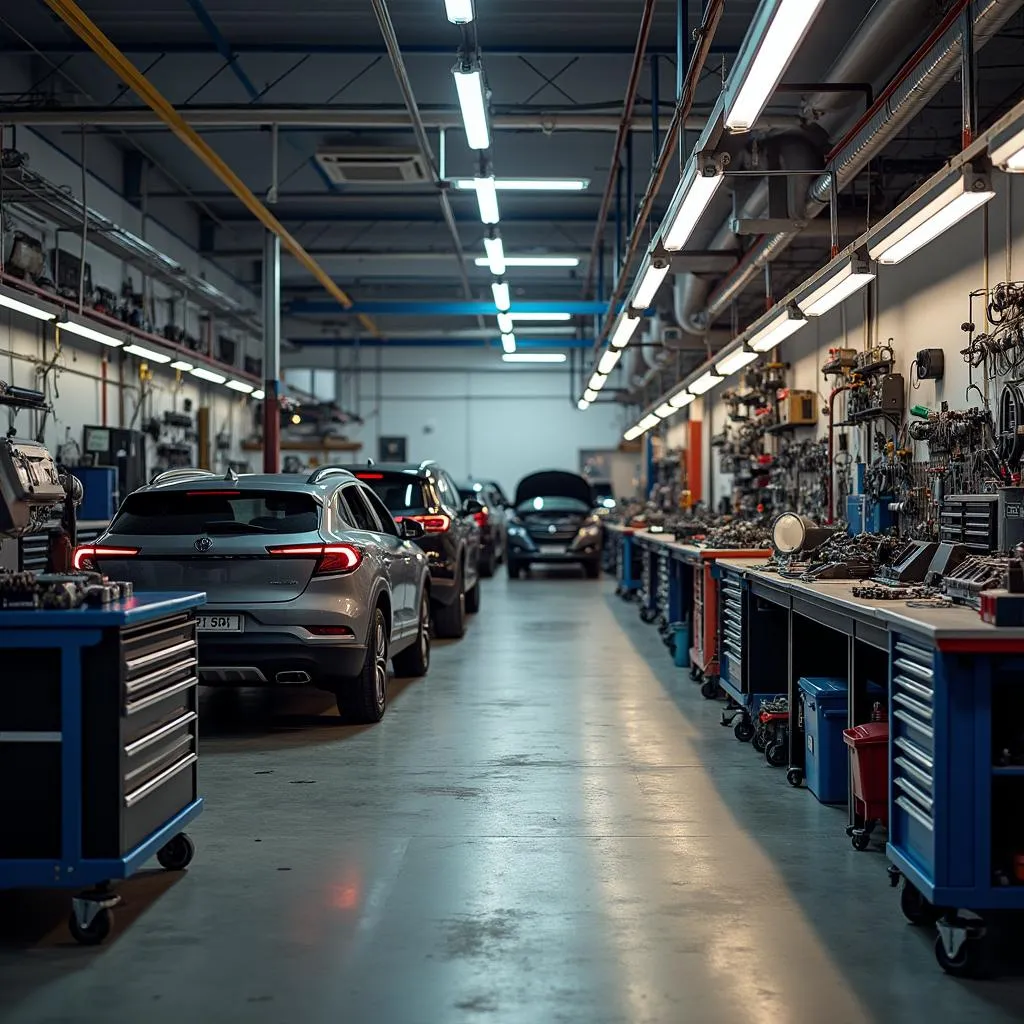 A selection of high-quality tools and equipment used at the service center