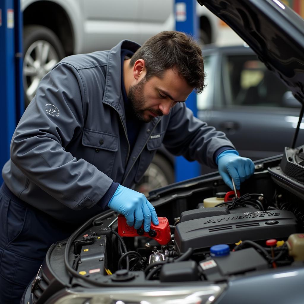 A1 Auto Service Center Mechanic at Work