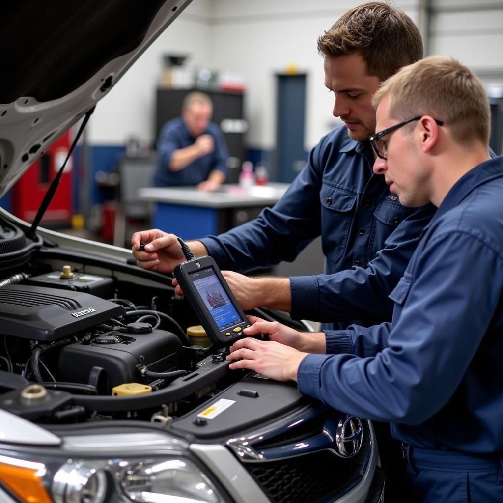 Expert Technicians at A1 Auto Service Lorain Ohio Performing Diagnostics