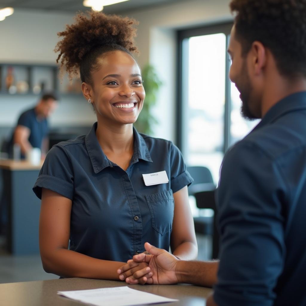 Friendly customer service representative at AA Auto Service