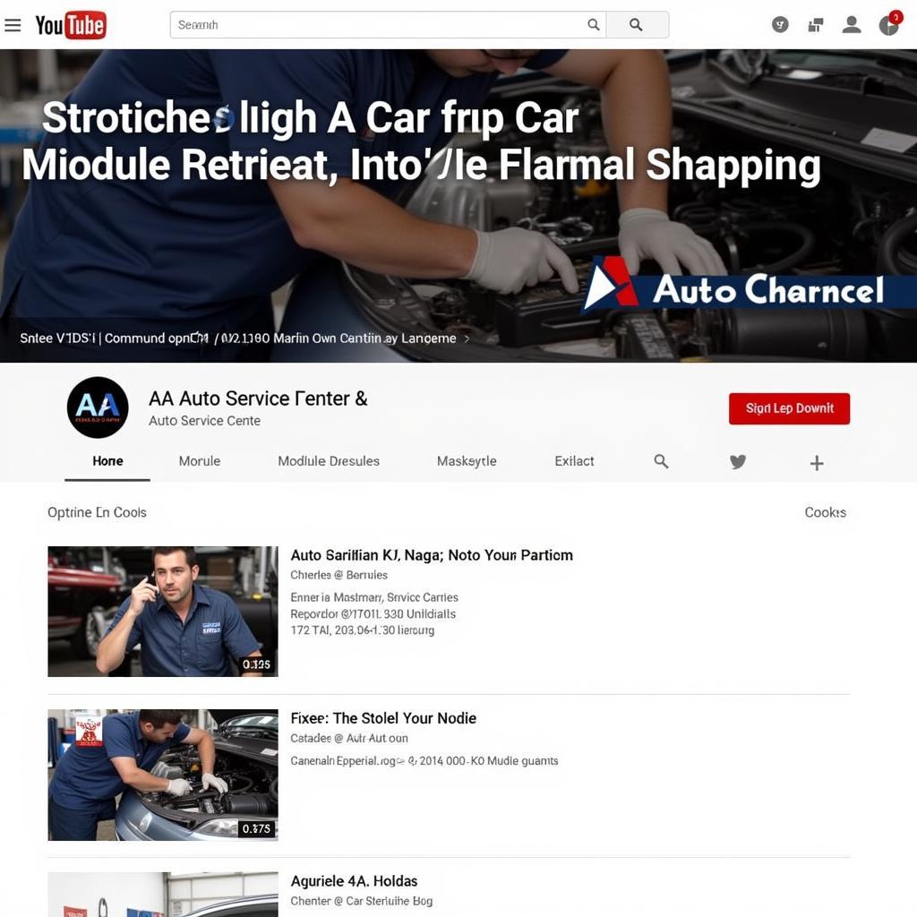 AA Auto Service Center YouTube Channel Banner