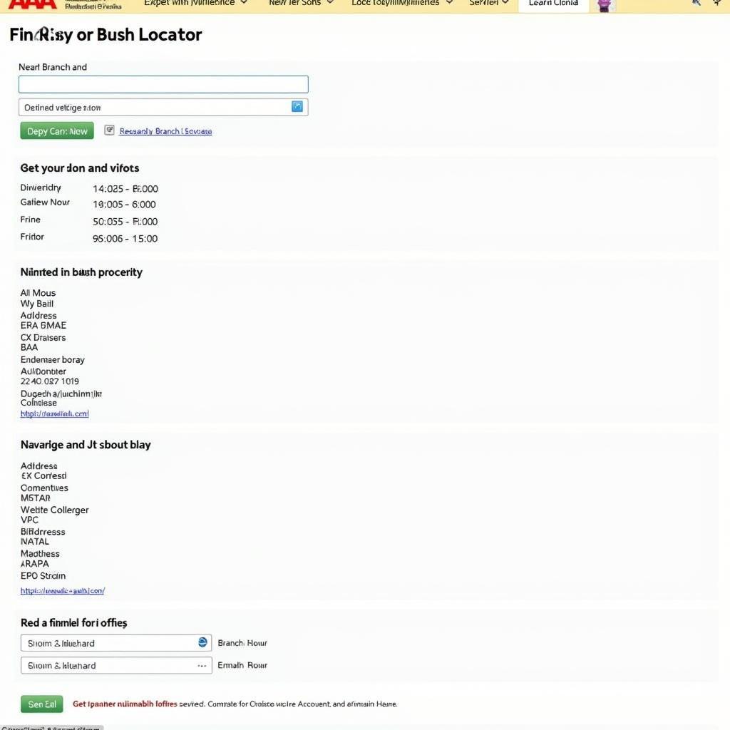 AAA Branch Locator Screenshot