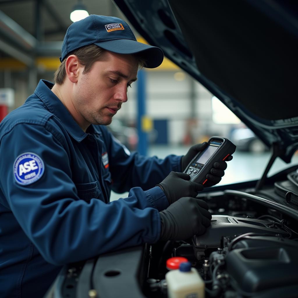 AAA Certified Technician working on a car