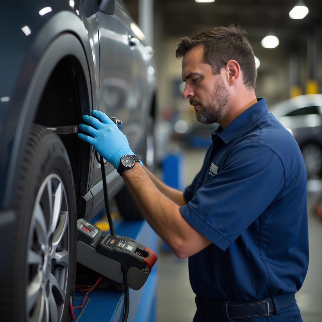 AAA Mechanic Working On Car