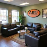 Comfortable and inviting customer waiting area at ABC Auto Service