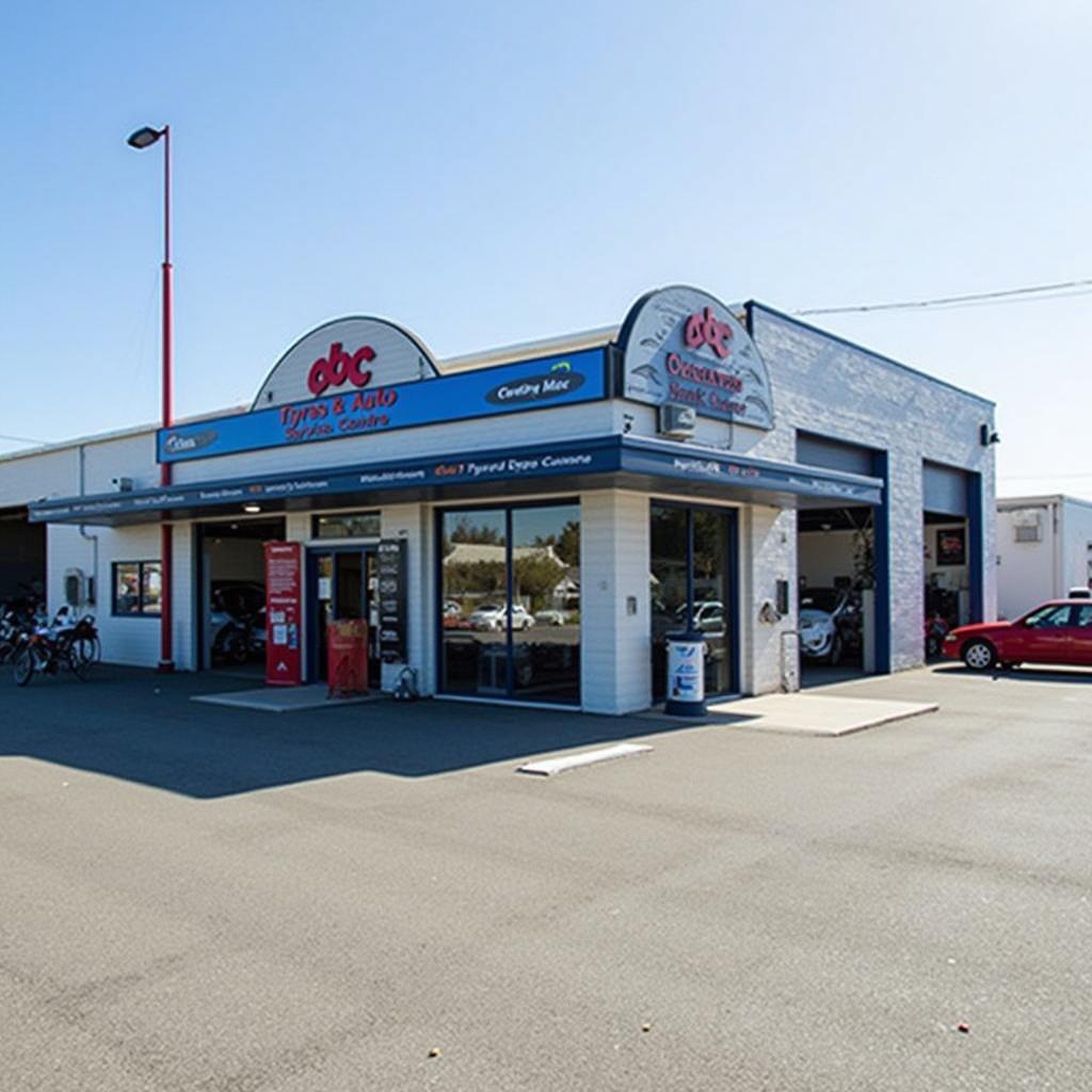 Modern auto service centre exterior