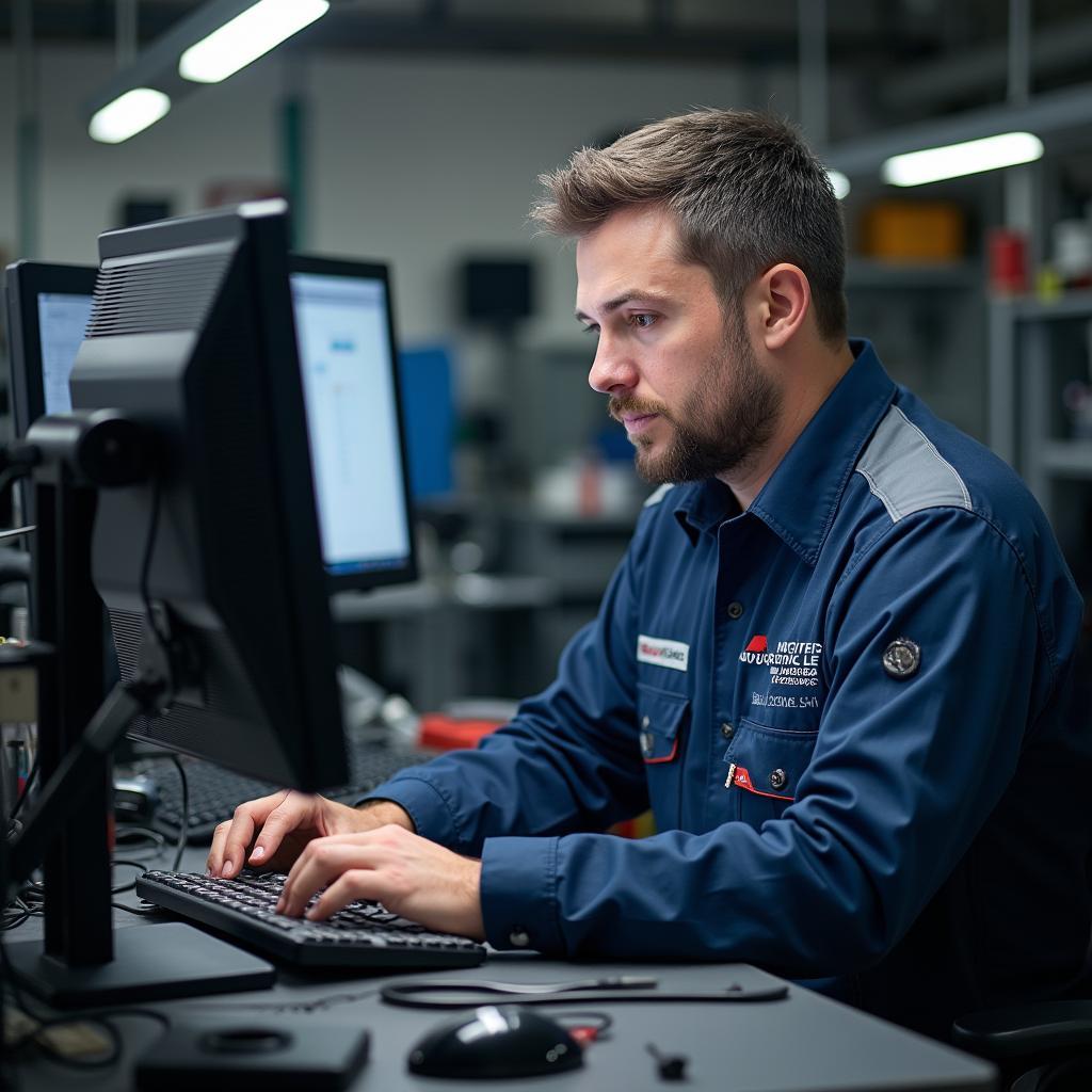 ABS Technician at Workstation