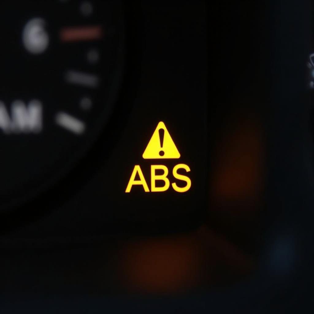 Car Dashboard Showing ABS Warning Light