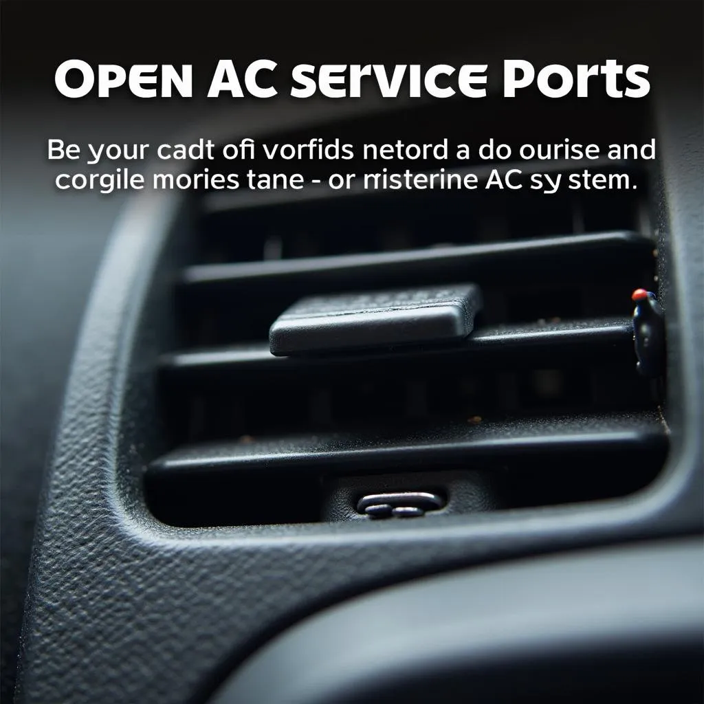 Open AC service ports on a car.