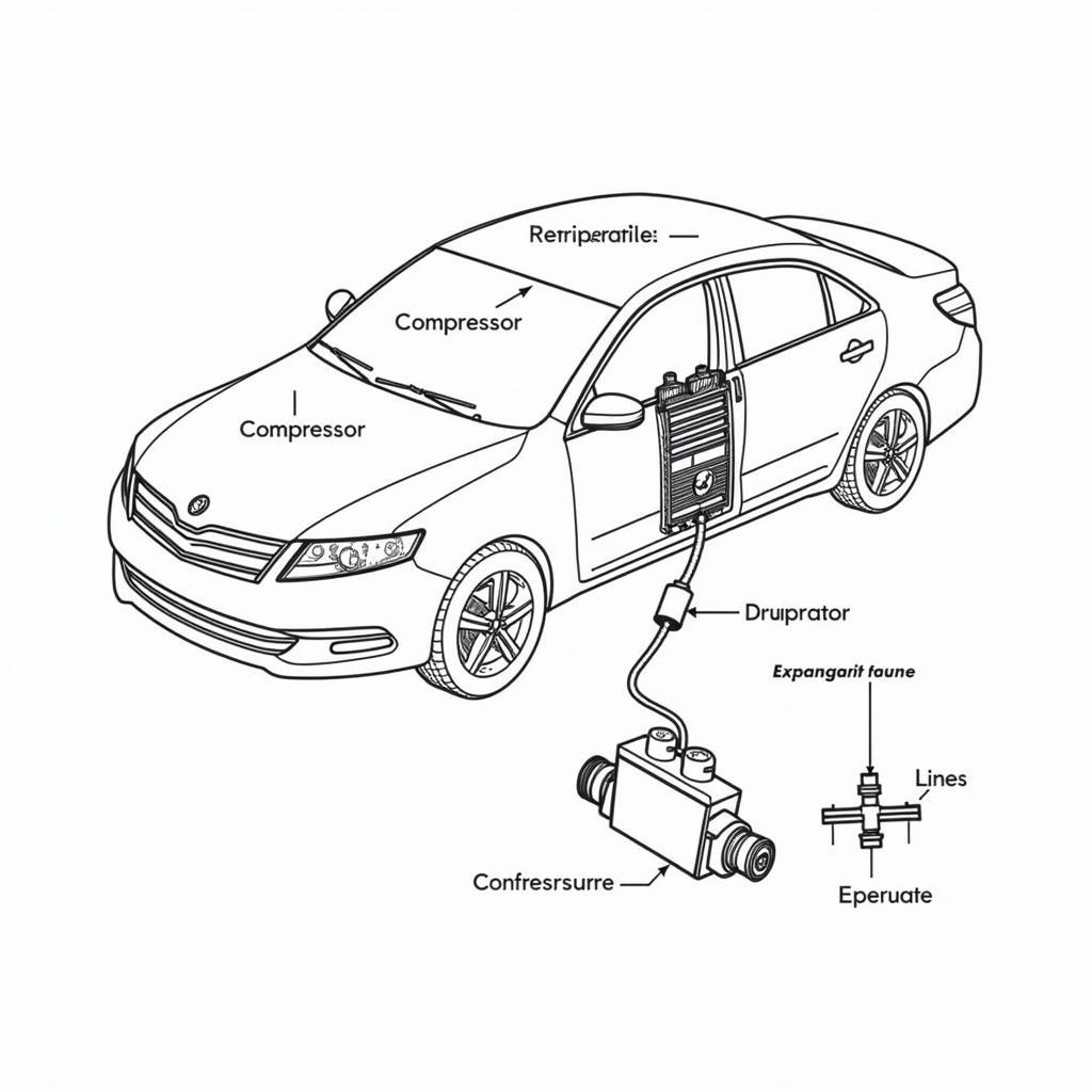 Car AC System Components Diagram