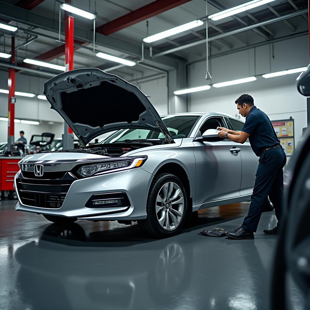 Honda Accord undergoing car service in Bukit Merah