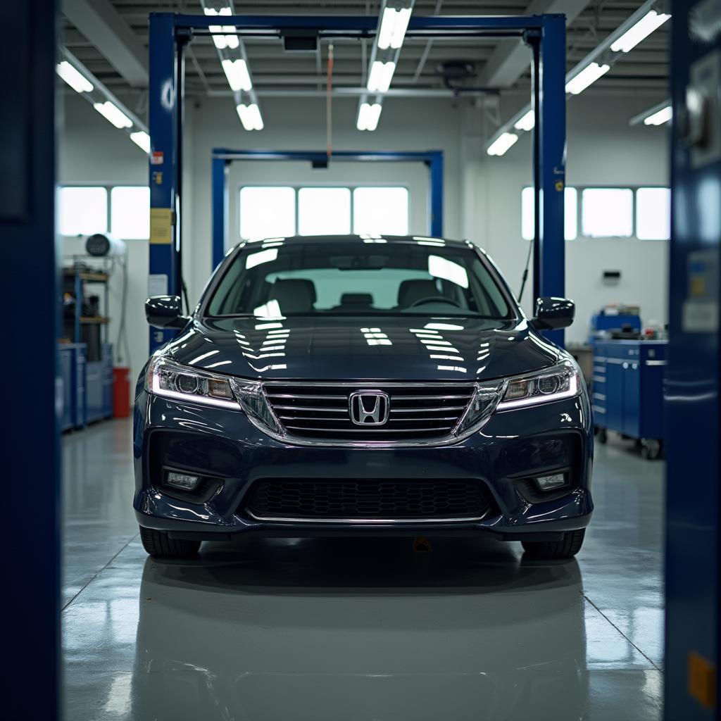 Honda Accord on a Lift in a Service Bay