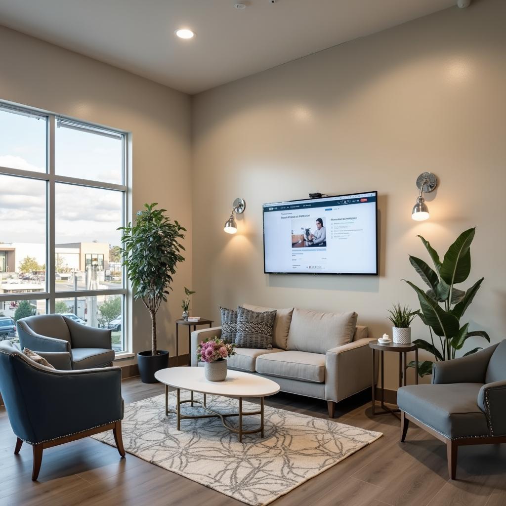 Comfortable and modern customer waiting area