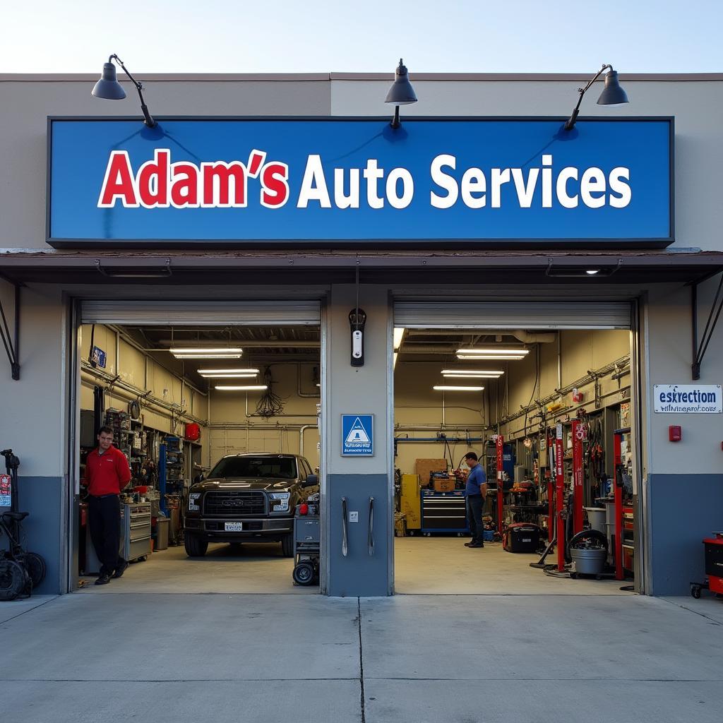 Modern and inviting auto service shop front