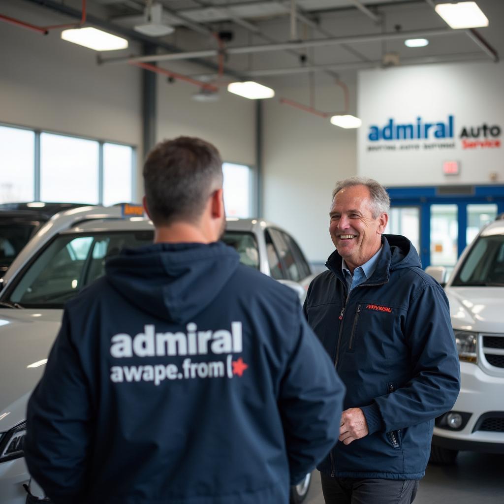 Admiral Auto Service Customer Leaving with a Smile