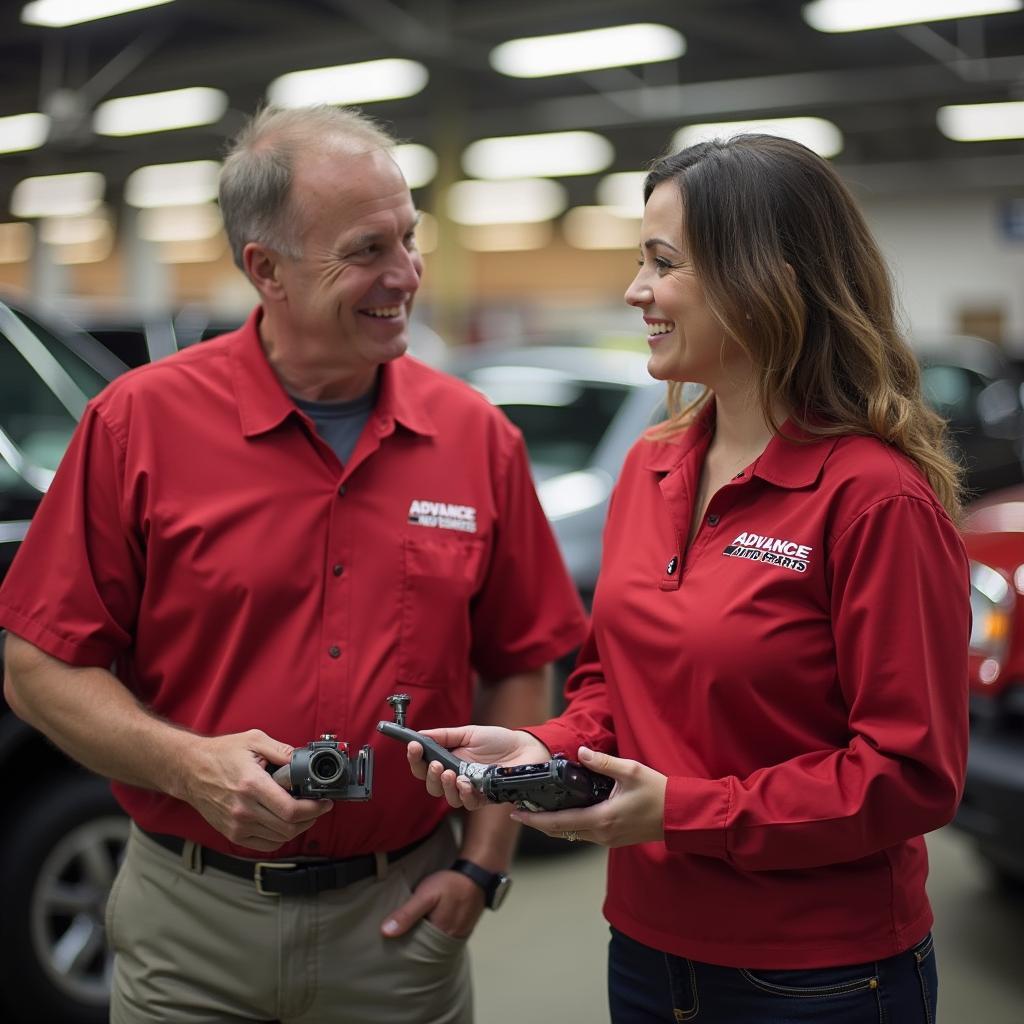 Advance Auto Parts Customer Service Representative Assisting a Customer