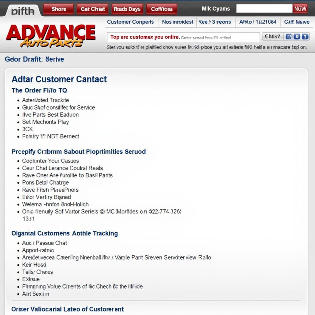 Advance Auto Parts Online Customer Service Portal