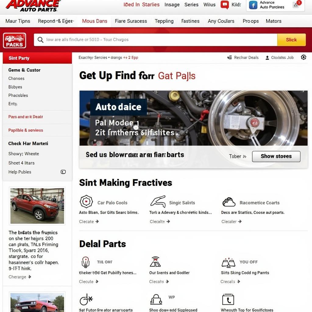 Advance Auto Parts Website Homepage