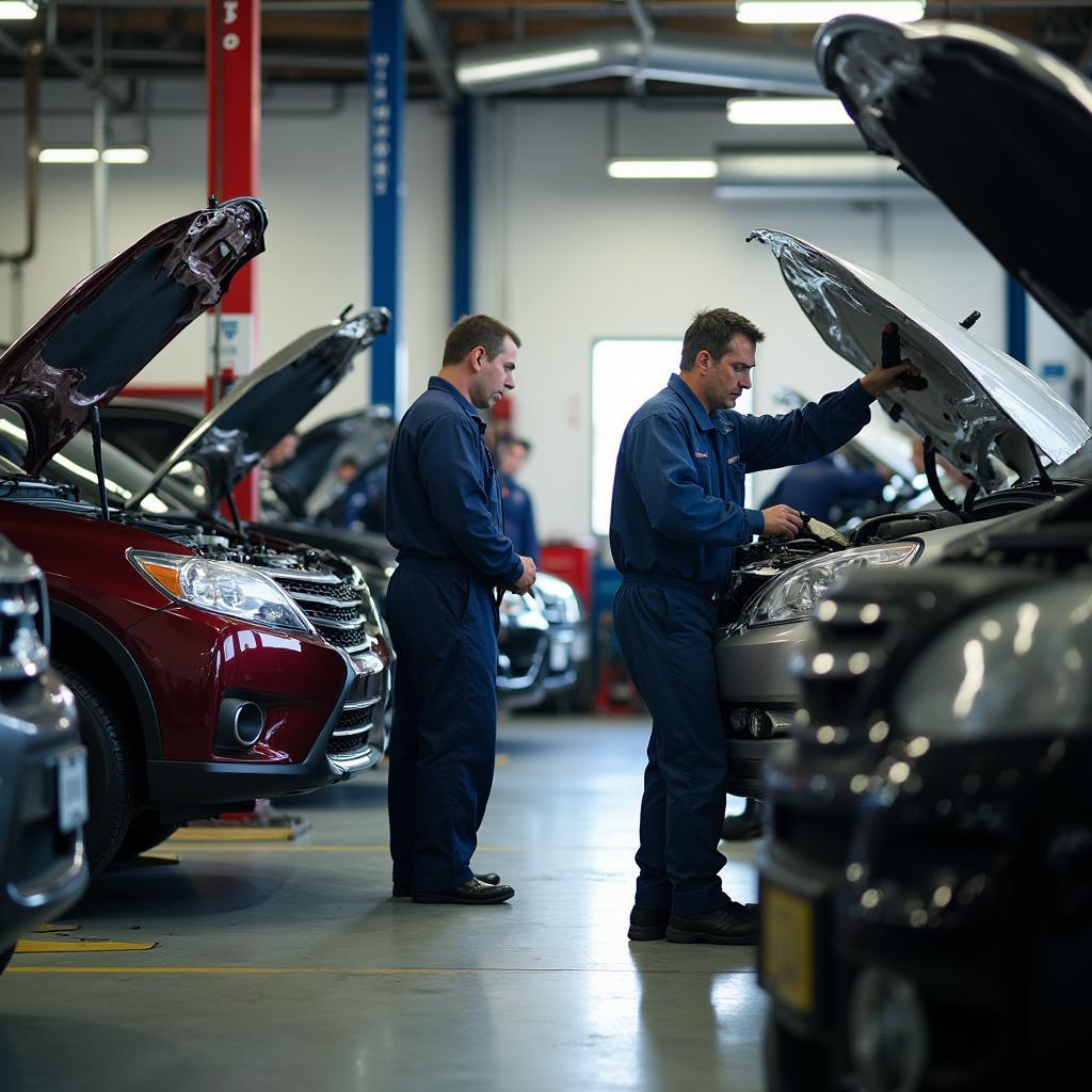 Busy auto service shop in Affton, MO