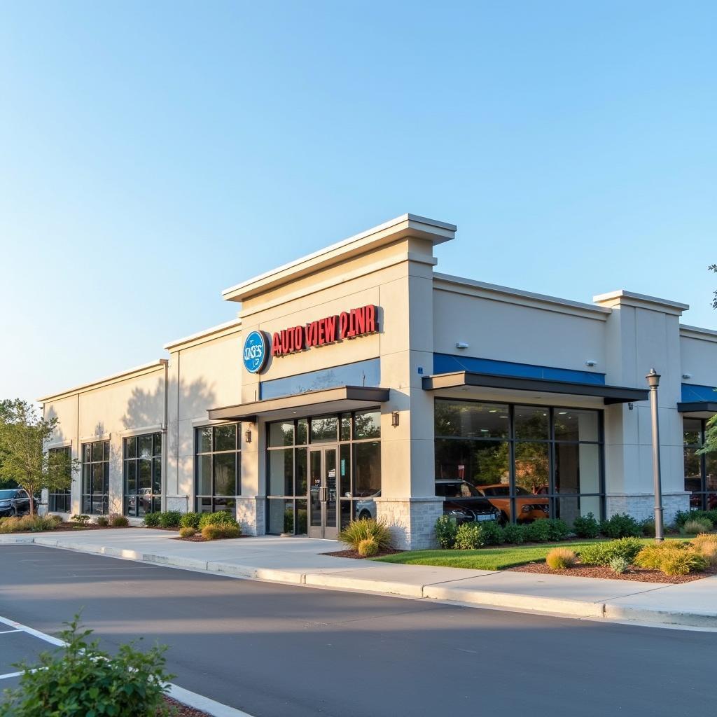 Modern auto service center exterior