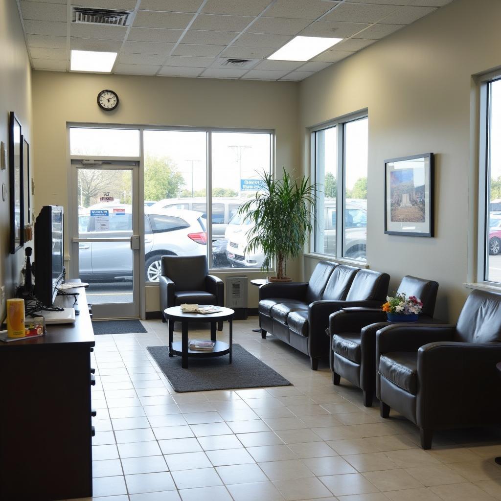 Comfortable and modern waiting area at AHS auto service center