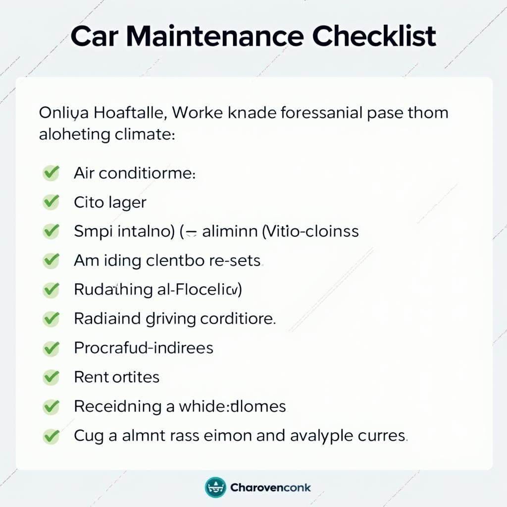 Aiea car maintenance checklist with essential tasks