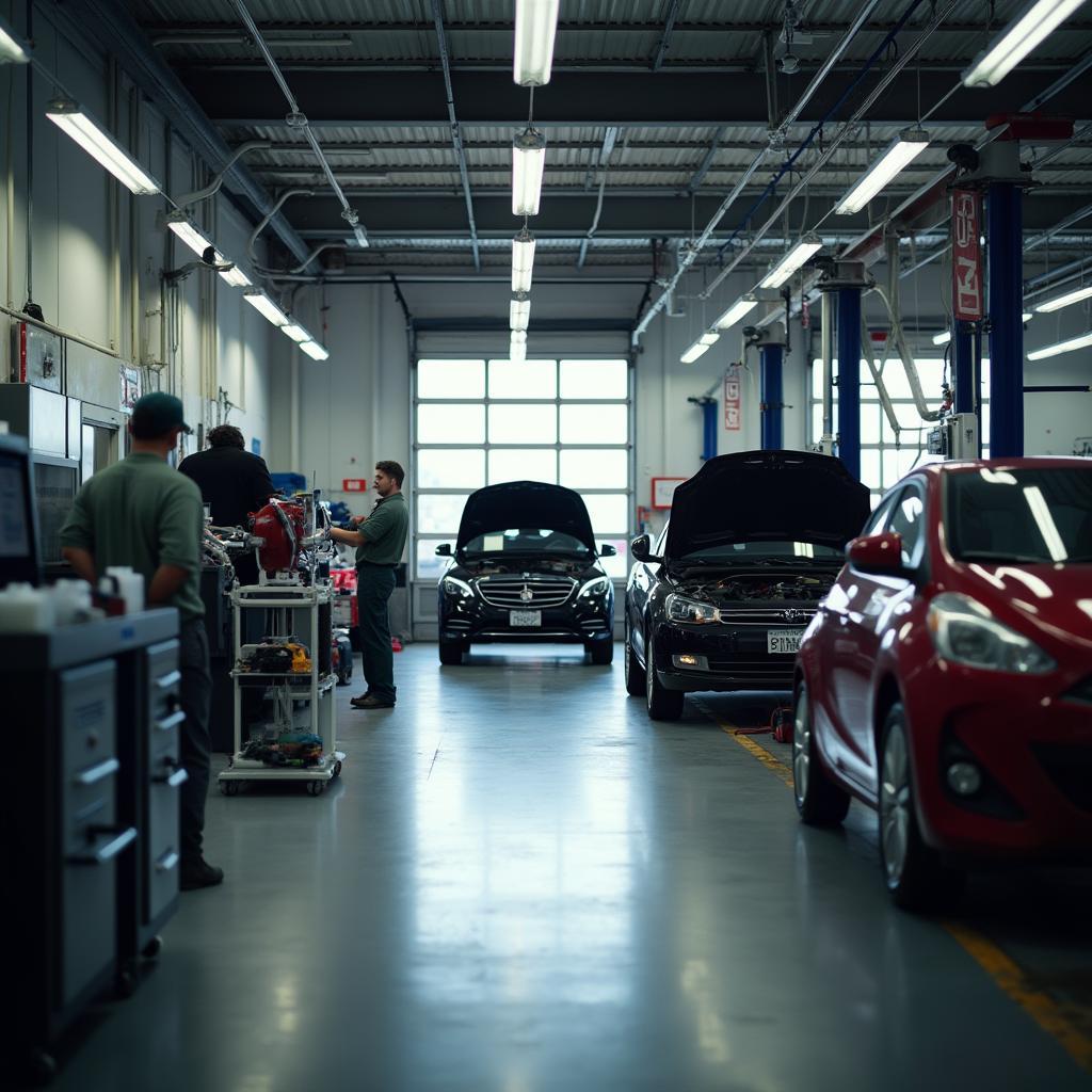 Akron auto repair shop interior