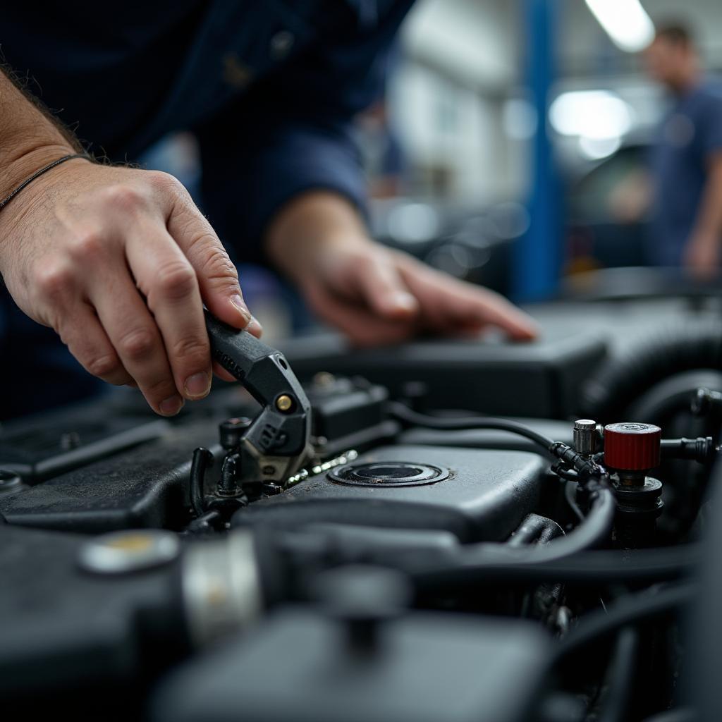 Alabaster Auto Service LLC Technician Working on Car