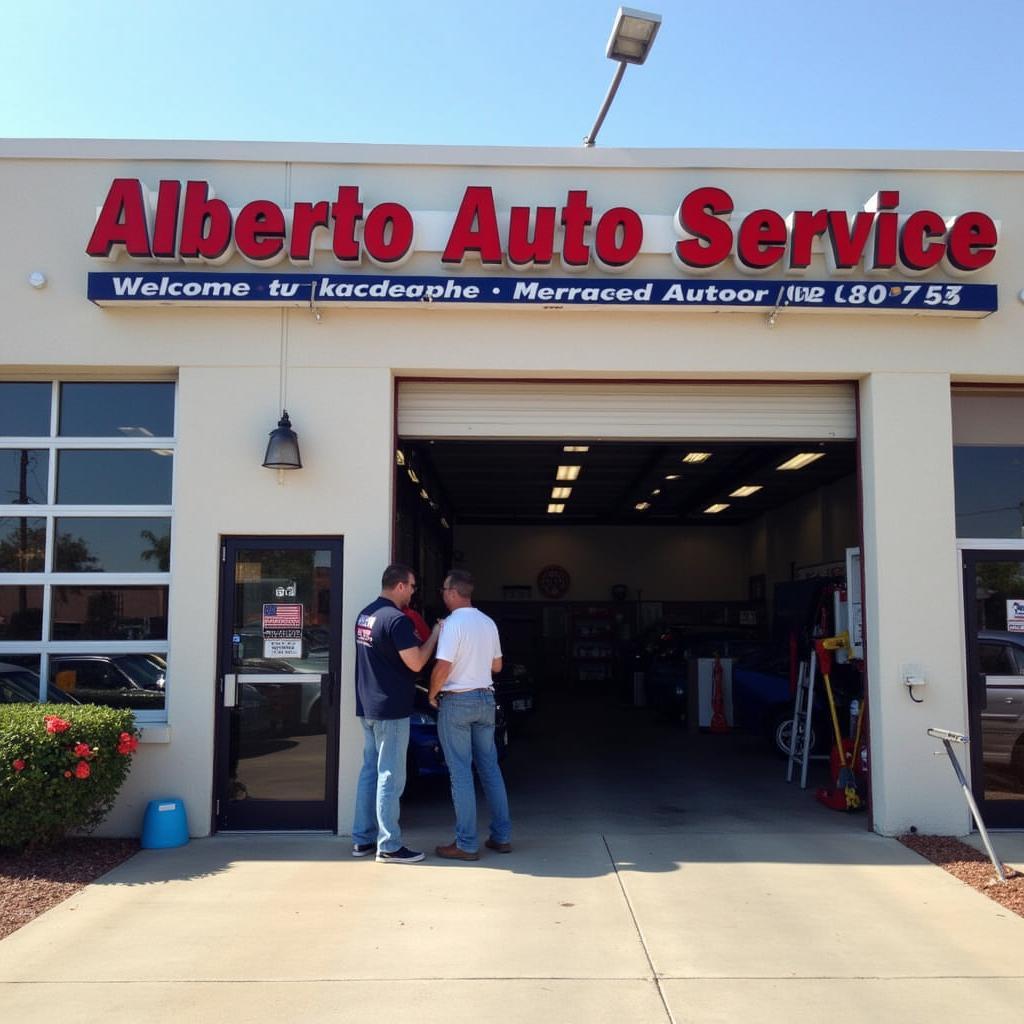 Alberto Auto Service shop front in Arlington TX