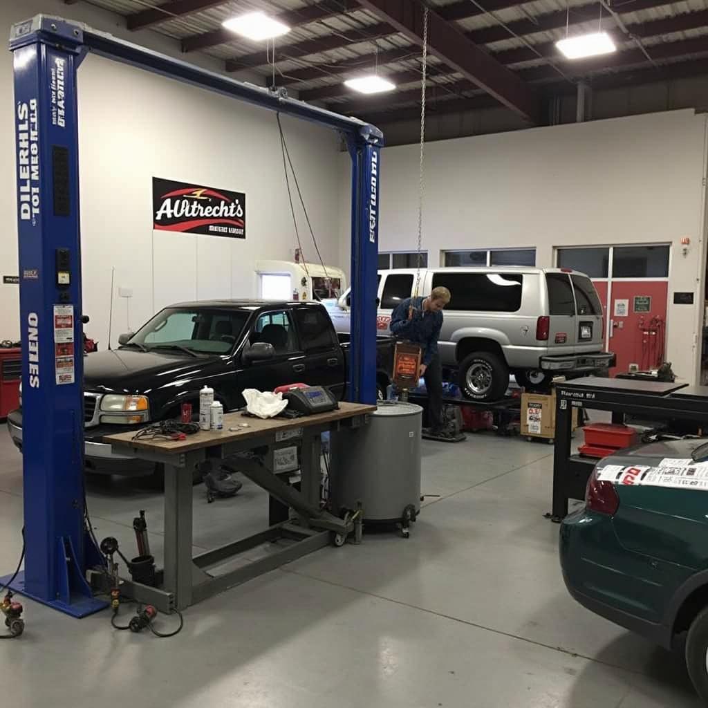 Auto repair technicians working in Albrecht's shop