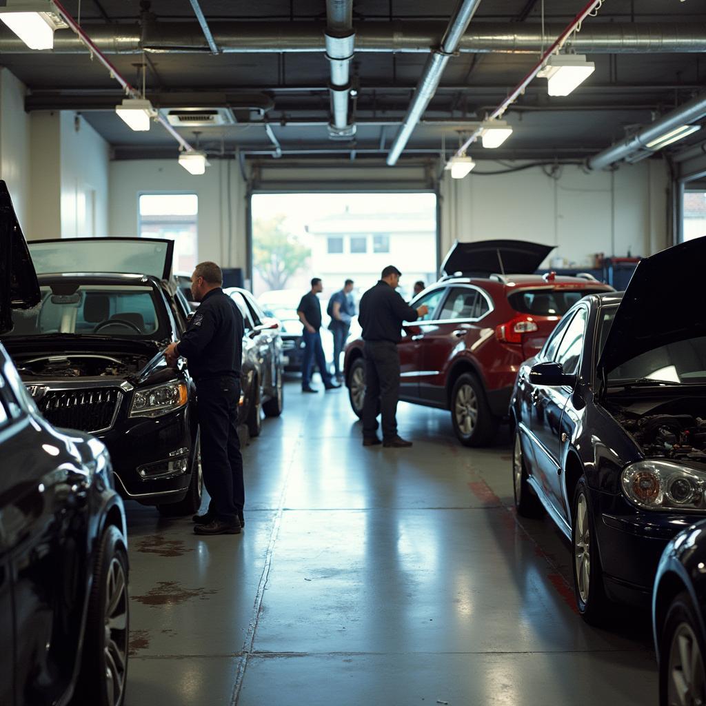 Busy auto service shop in Alexandria VA