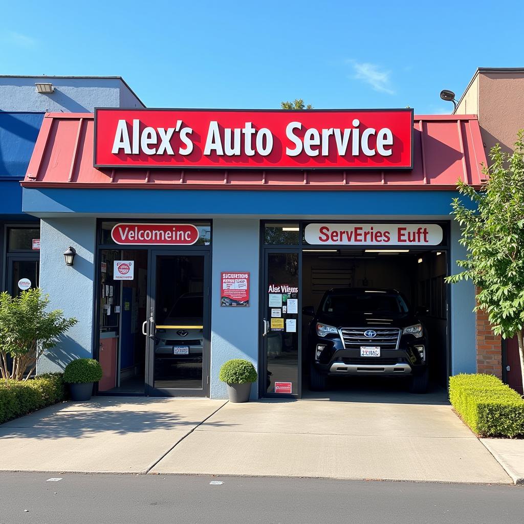 Alex's Auto Service Shop Front