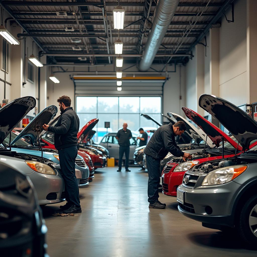 Busy All Makes Car Repair Shop