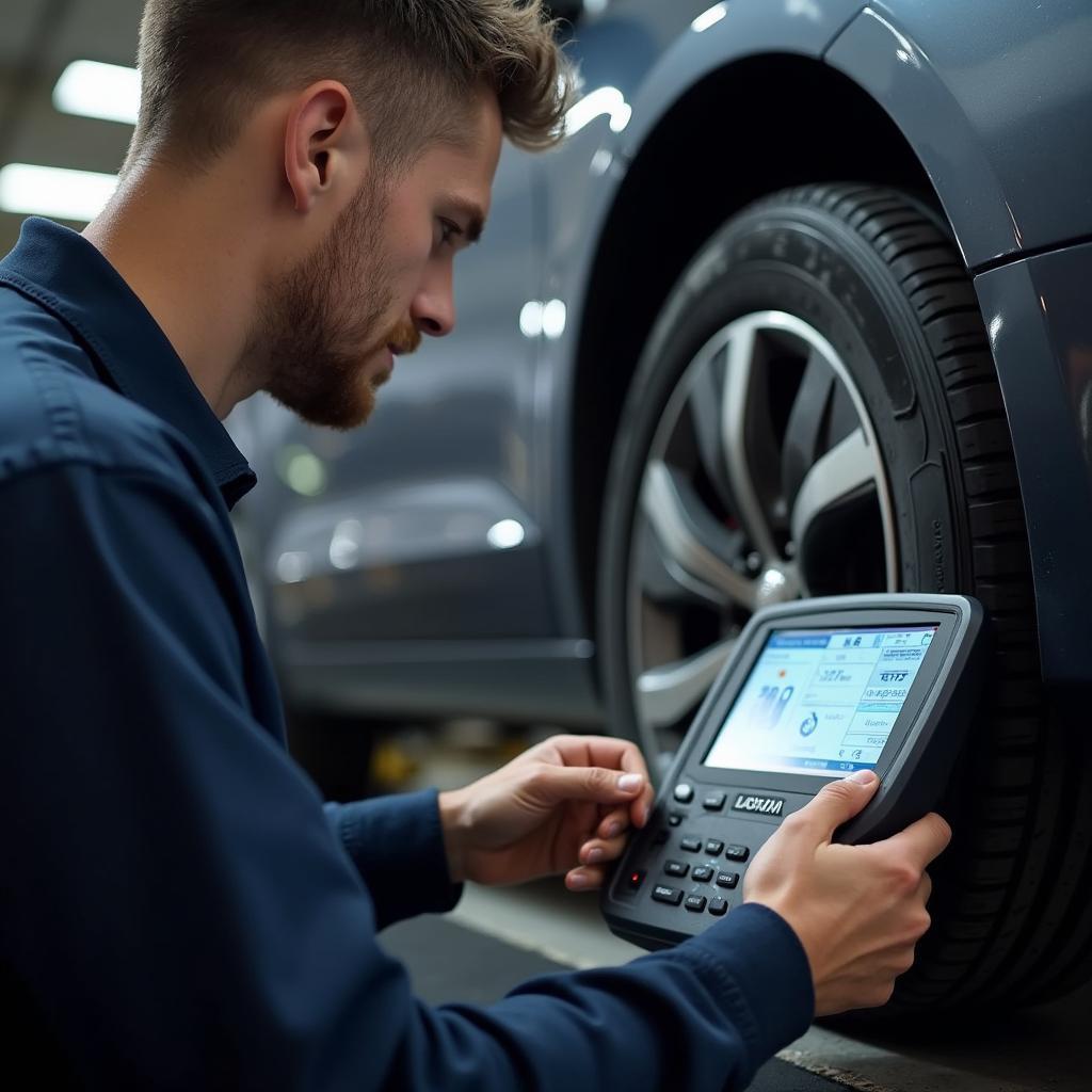 Skilled Technician Performing Car Diagnostics at All Pro Auto Service Inc Langhorn