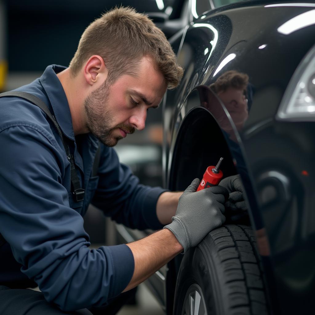 Mechanic working on a car at Allstar Auto Services