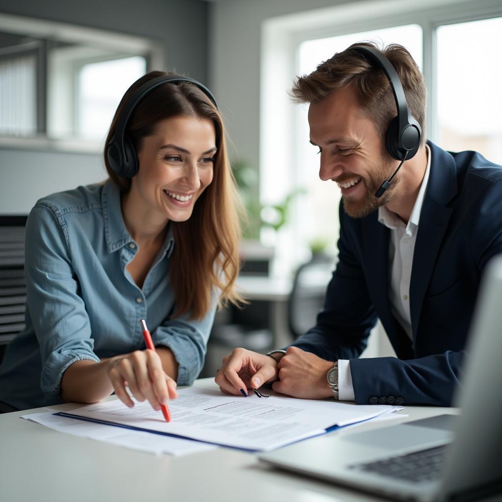 Ally auto customer service representative assisting a customer