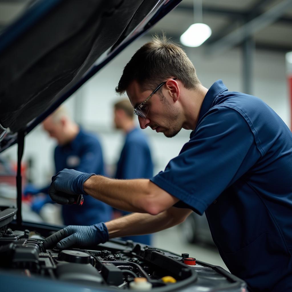 Alpha Auto Service Duluth GA Technician Working