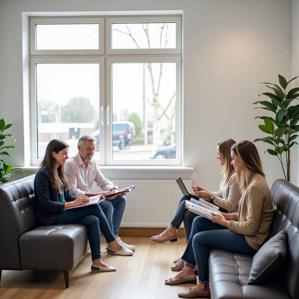 Comfortable and inviting waiting area for customers