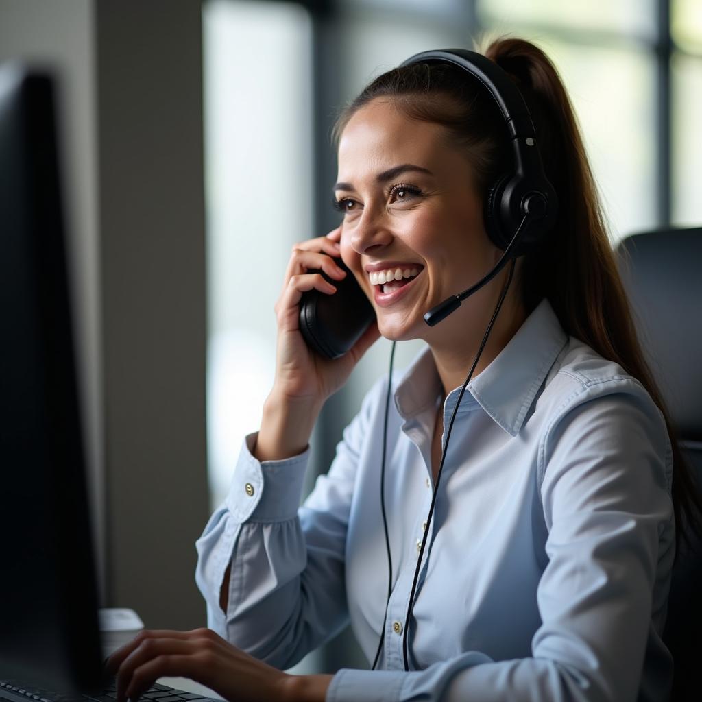 American Dispatcher Communicating with Customer