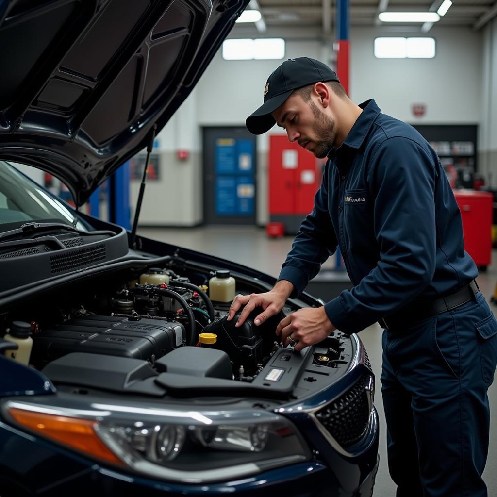 Routine Maintenance at an Amesies Auto Service Center