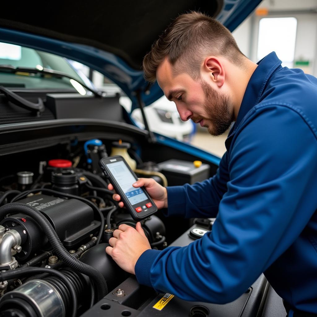 AML Auto Truck Service Technician Working on Engine