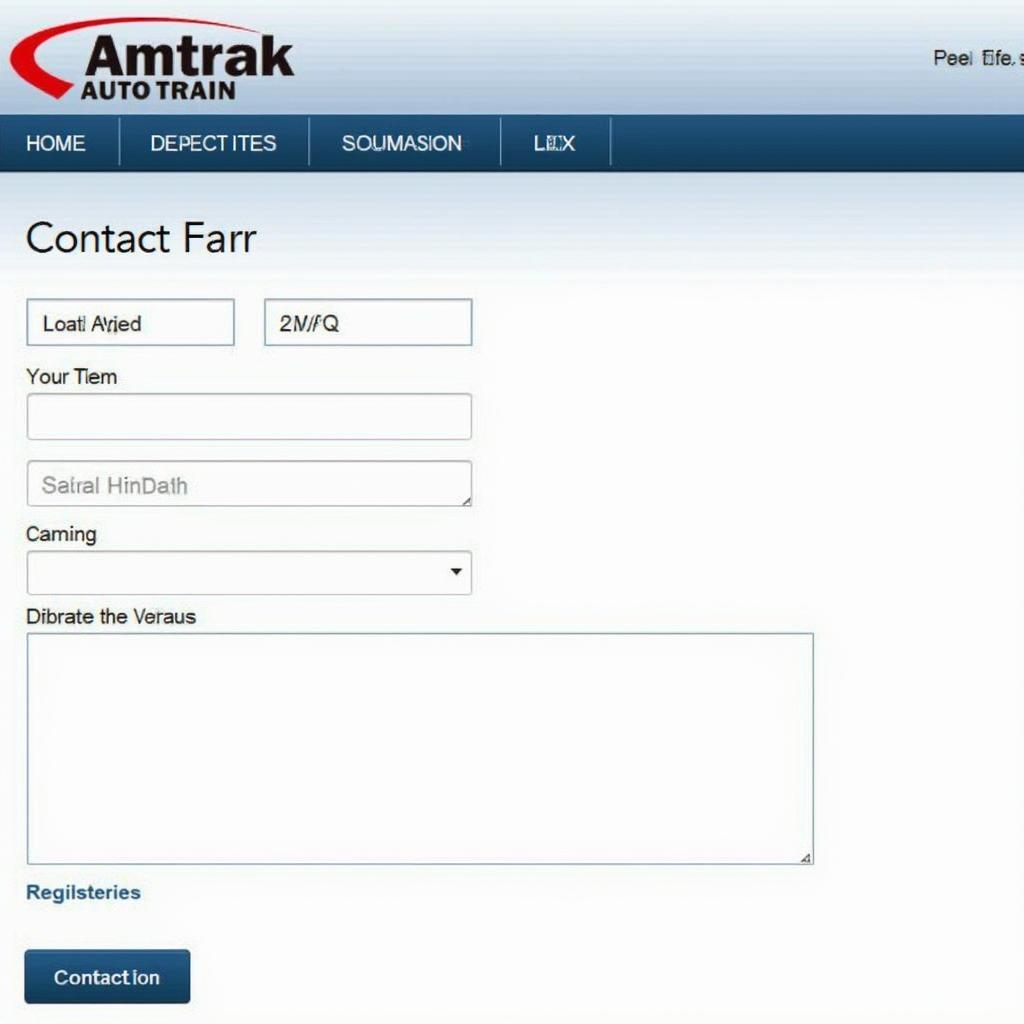 Amtrak Auto Train Contact Form