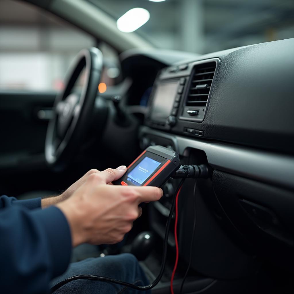 Engine diagnostics being performed at Anderson Auto Service