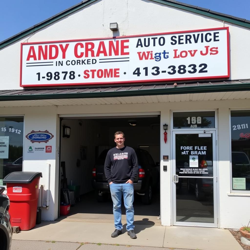 Andy Crane Auto Service Shop Front in Fergus