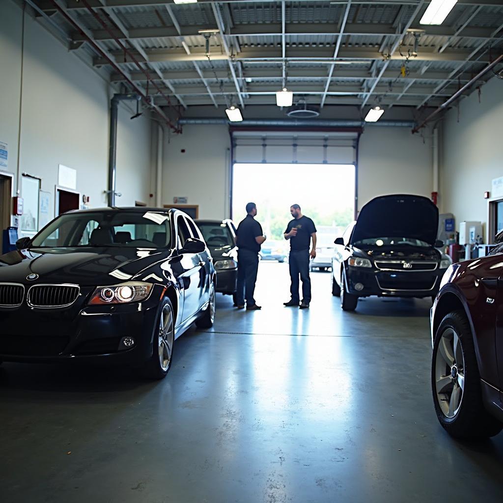 Modern auto repair shop with certified mechanics