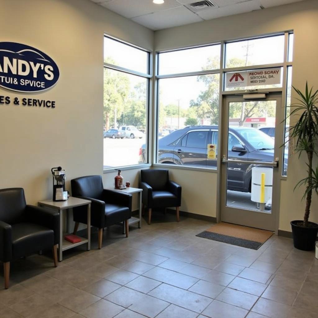 Comfortable customer waiting area at Andy's Auto Sales & Services